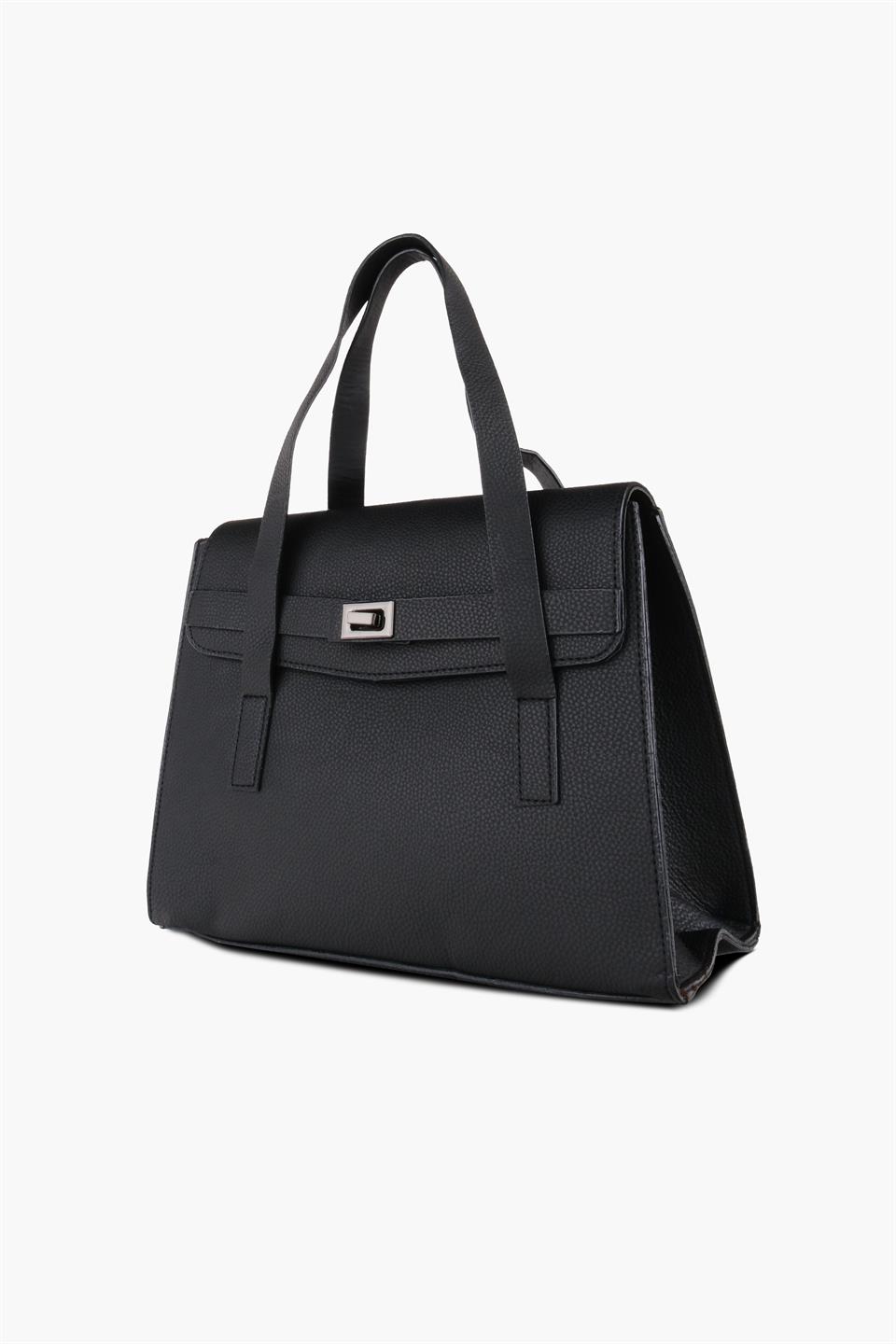 Kadın Siyah Deri Omuz Ve El Çantası DANTE