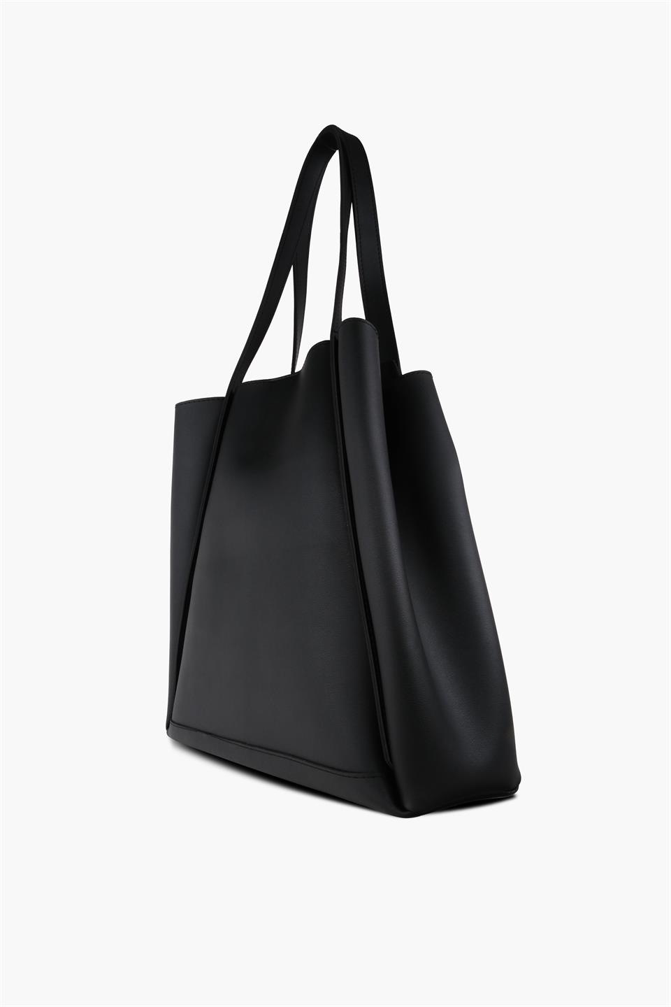 Kadın Siyah 2li Büyük Boy Yavrulu Omuz Çantası ELENA