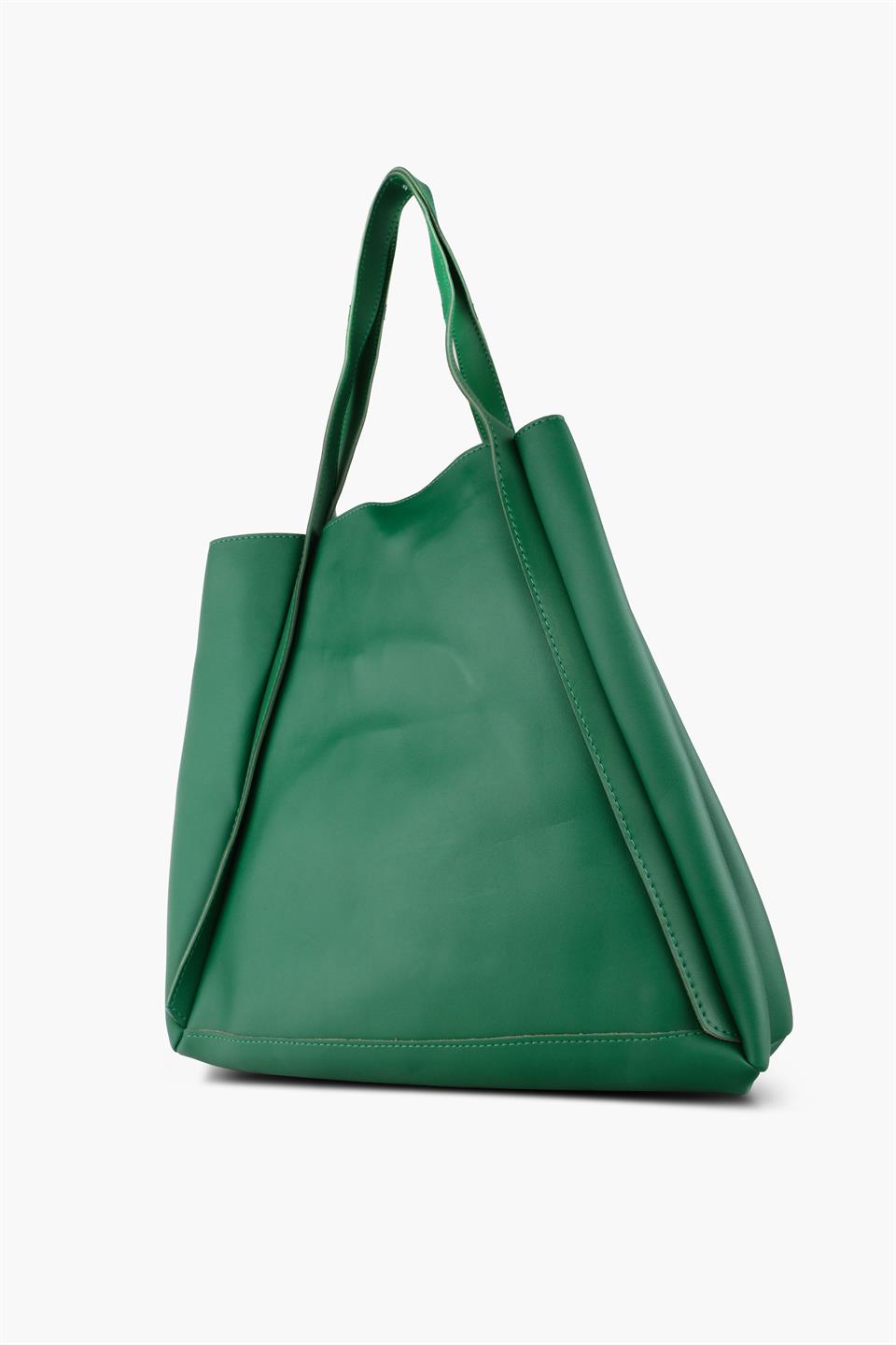 Kadın Yeşil 2li Büyük Boy Yavrulu Omuz Çantası ELENA