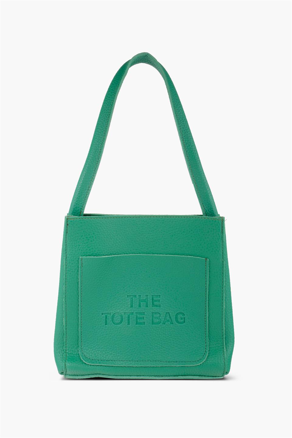 Kadın Çantası Yeşil Tek Askılı İki Bölmeli  Deri Omuz Çantası JAMİA