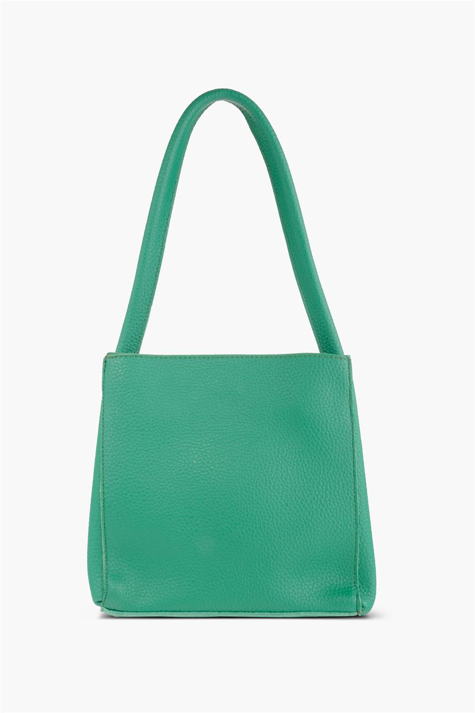 Kadın Çantası Yeşil Tek Askılı İki Bölmeli  Deri Omuz Çantası JAMİA