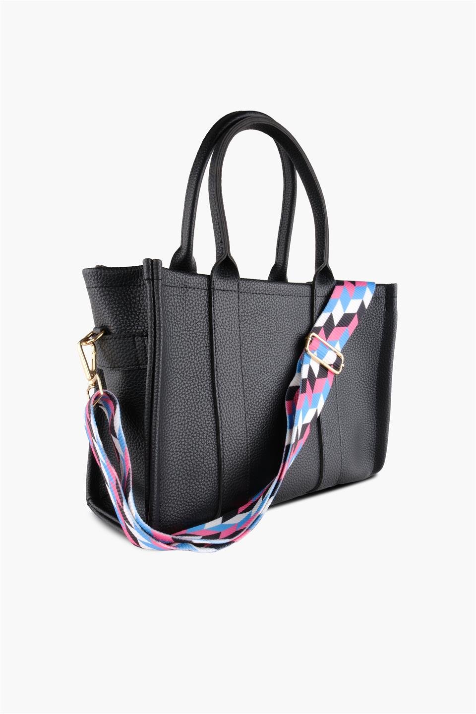 Kadın Siyah Kolon Askılı Deri Ve Omuz Çantası JULİA