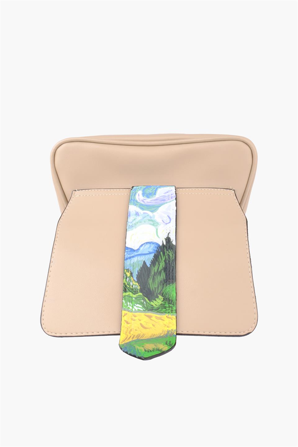 Kadın Selvi Agaçlı Buğday Tarlası Bej Askılı Deri Ve Omuz Çantası Juliette