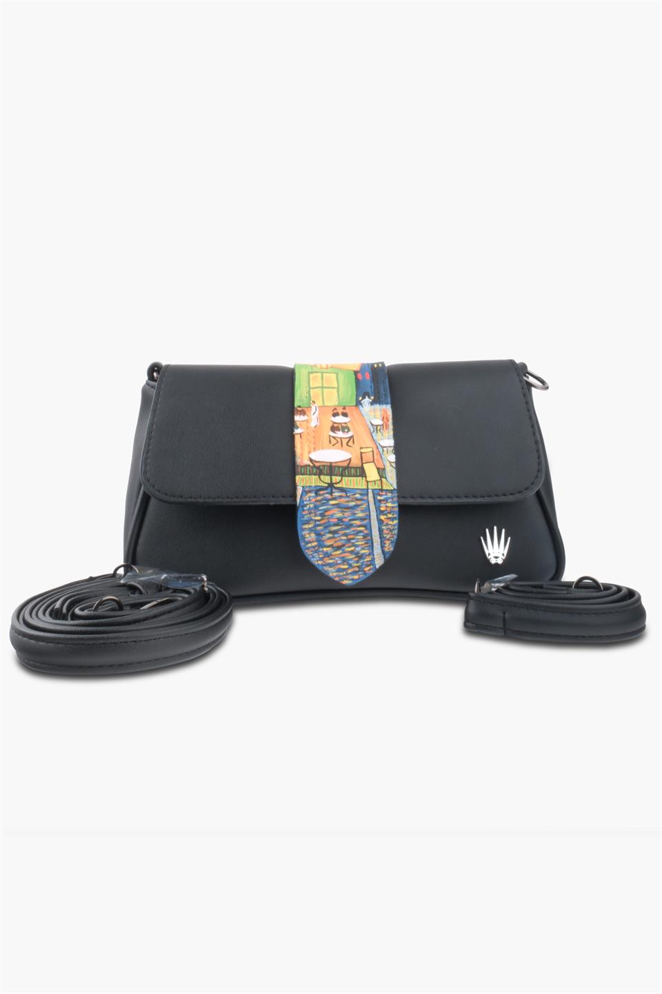 Kadın Cafe Terasta Gece Siyah Askılı Deri Ve Omuz Çantası Juliette