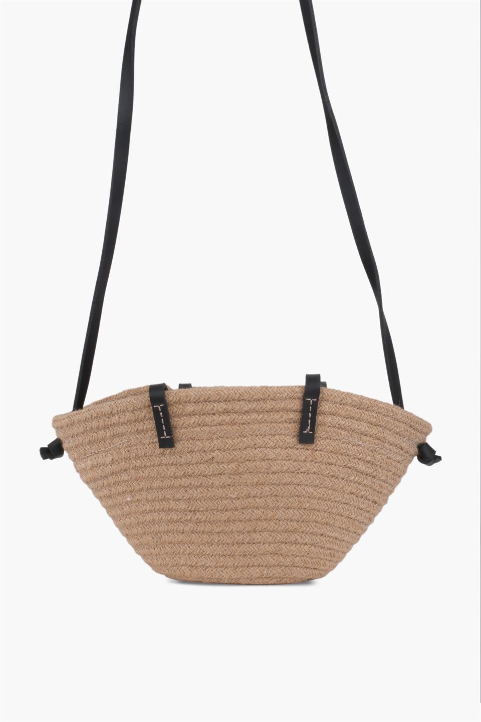 Kadın Jüt Siyah Hasır Omuz Çanta &Çapraz Kadın Çanta MİA