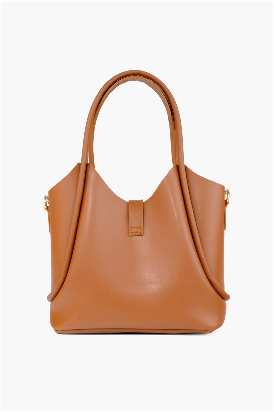 Düz Taba Yavrulu Deri Omuz Çantası SARA