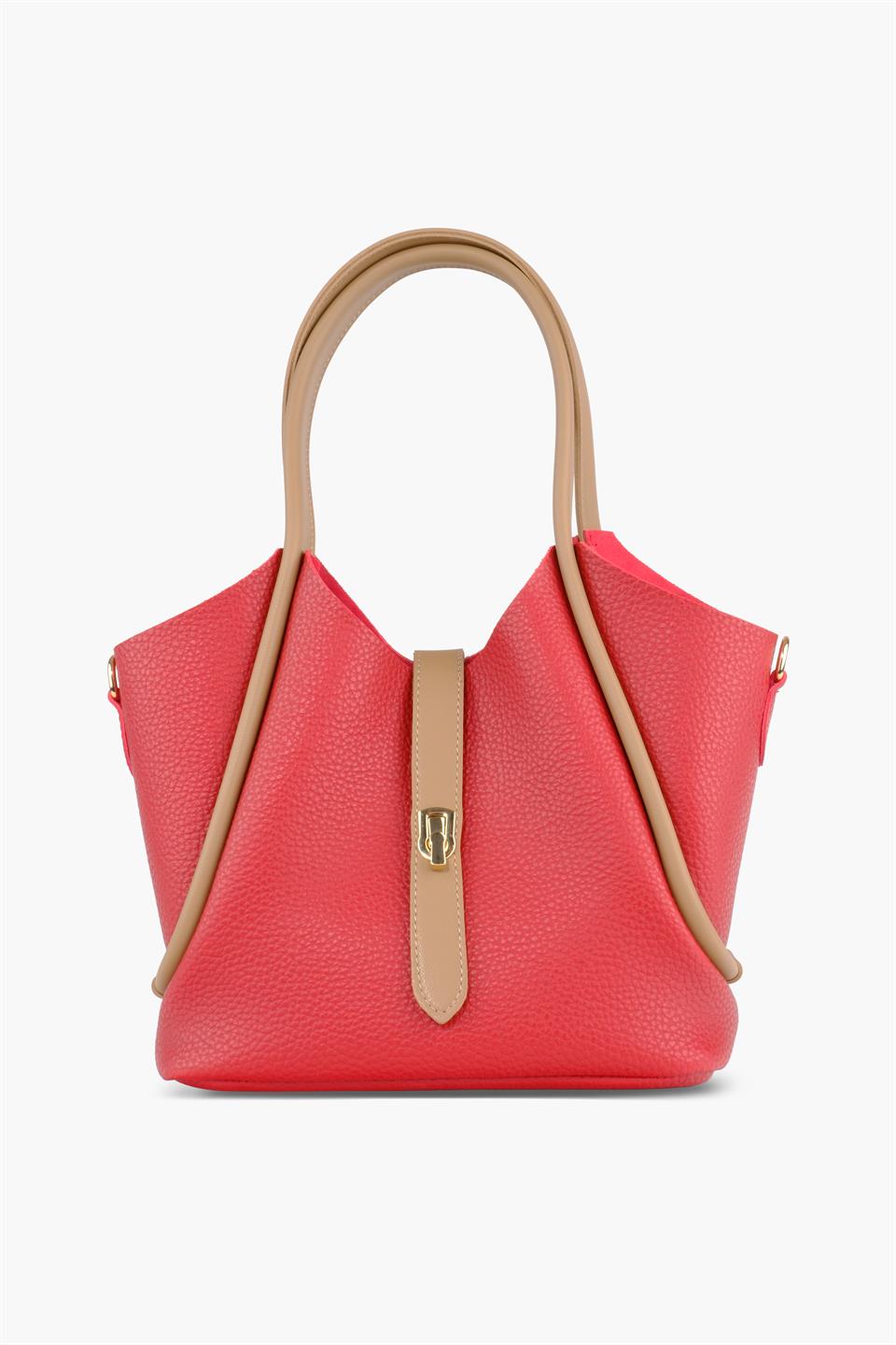 Kırmızı Yavrulu Deri Omuz Çantası SARA