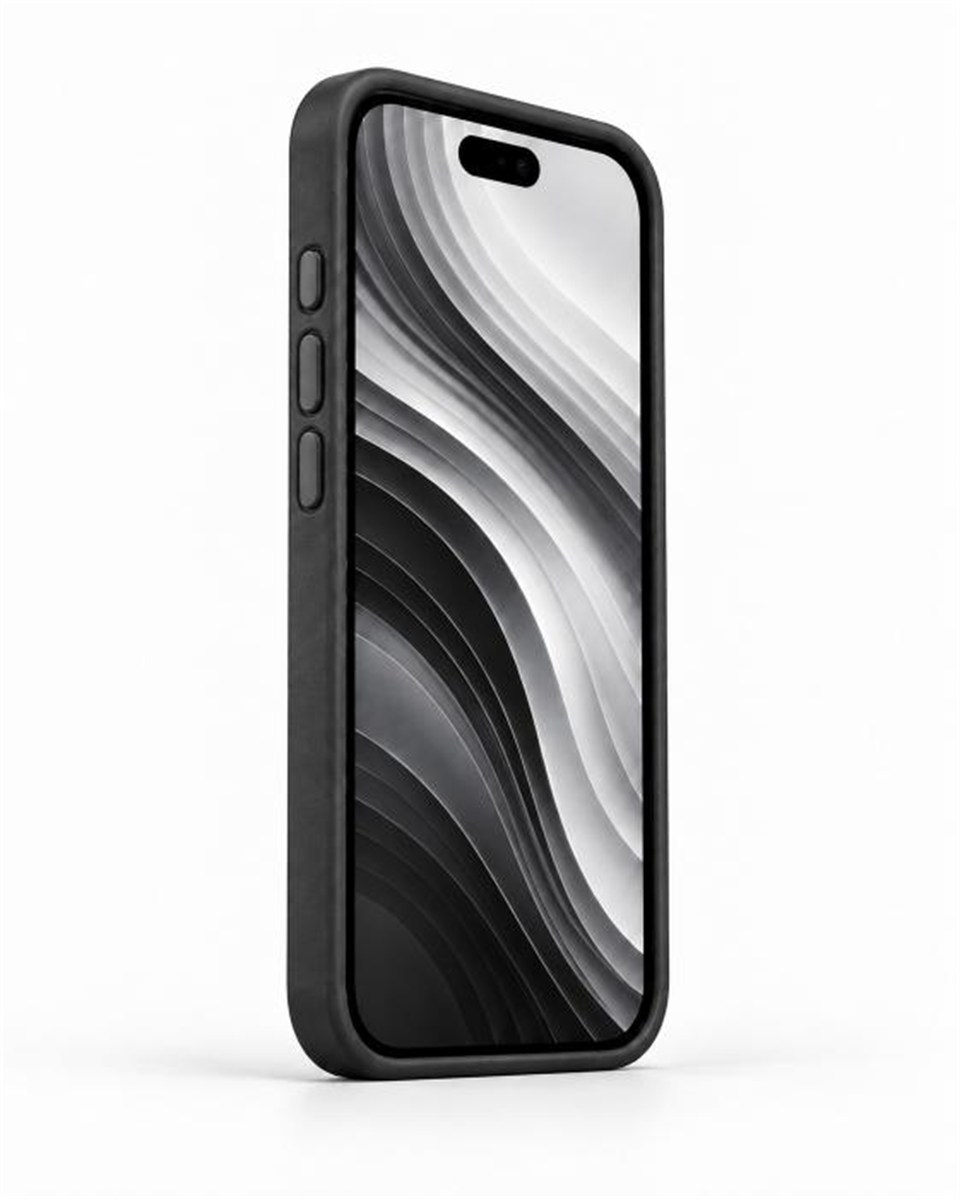 Standlı iPhone 11 Siyah Deri Telefon Kılıfı