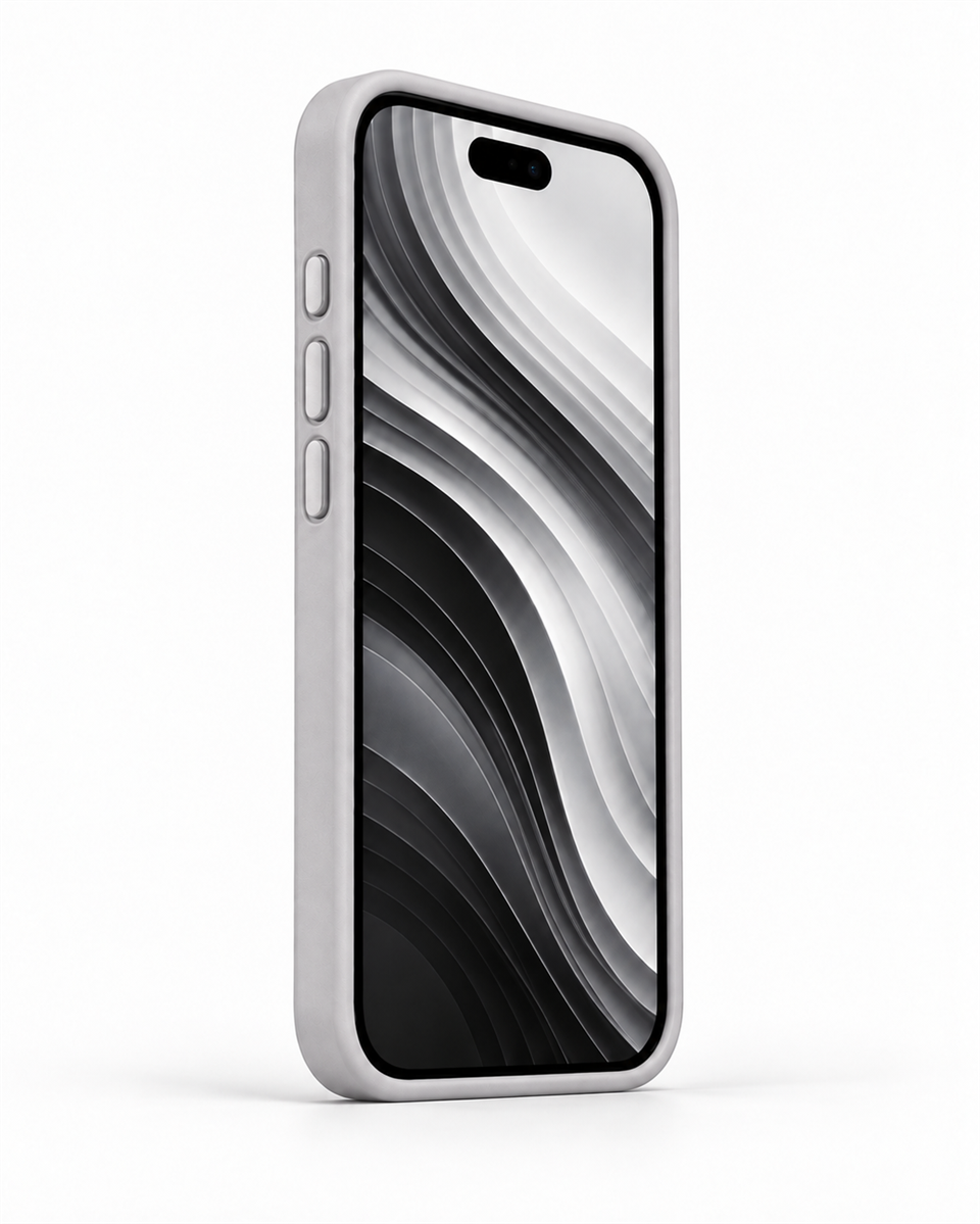 STANDLI IPHONE 15 PLUS GRİ DERİ TELEFON KILIFI