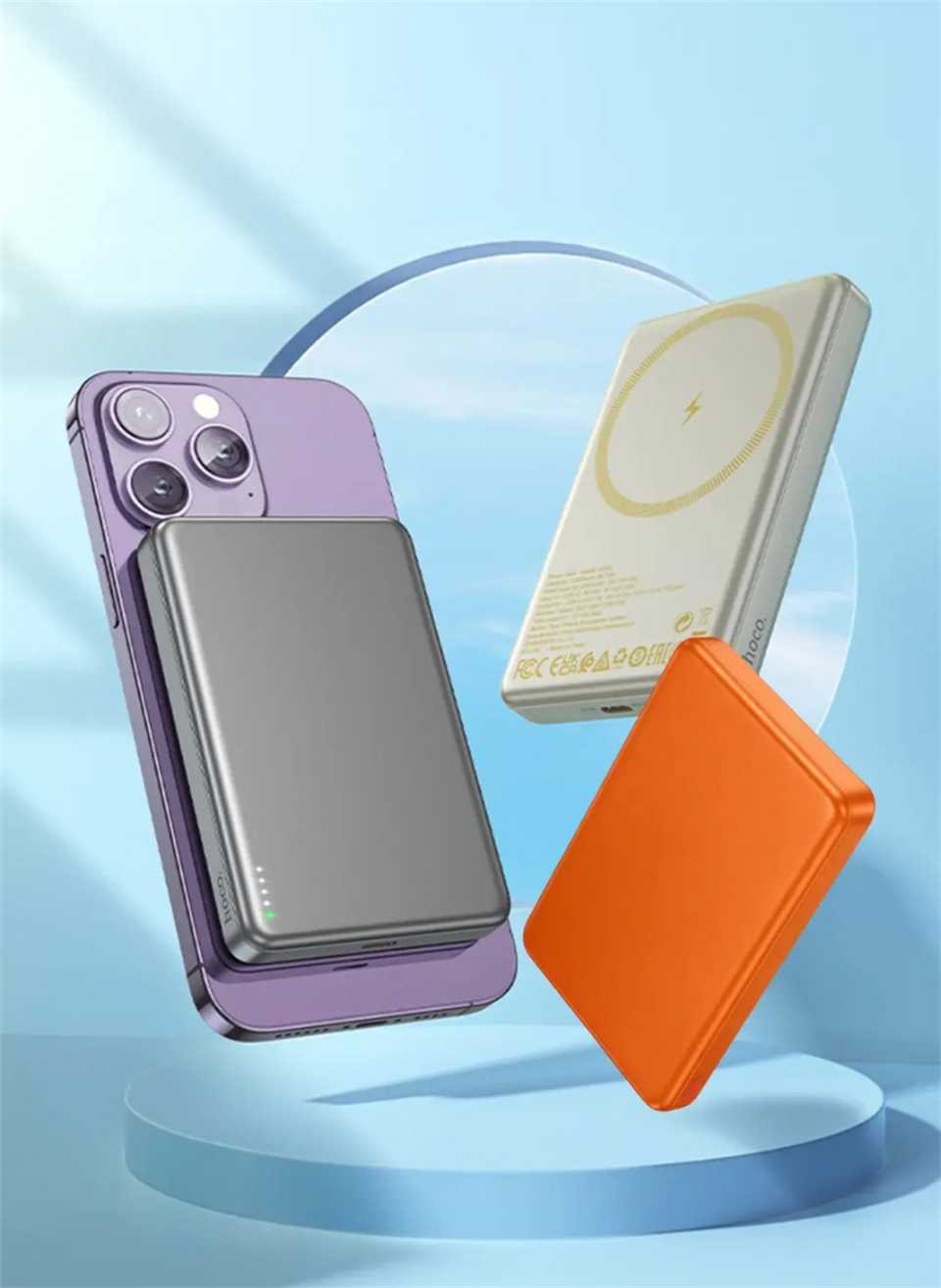 POWER BANK MAGNETIC Q26A FAST CHARGE 10000MAH PD TYPE-C 20W - Turuncu