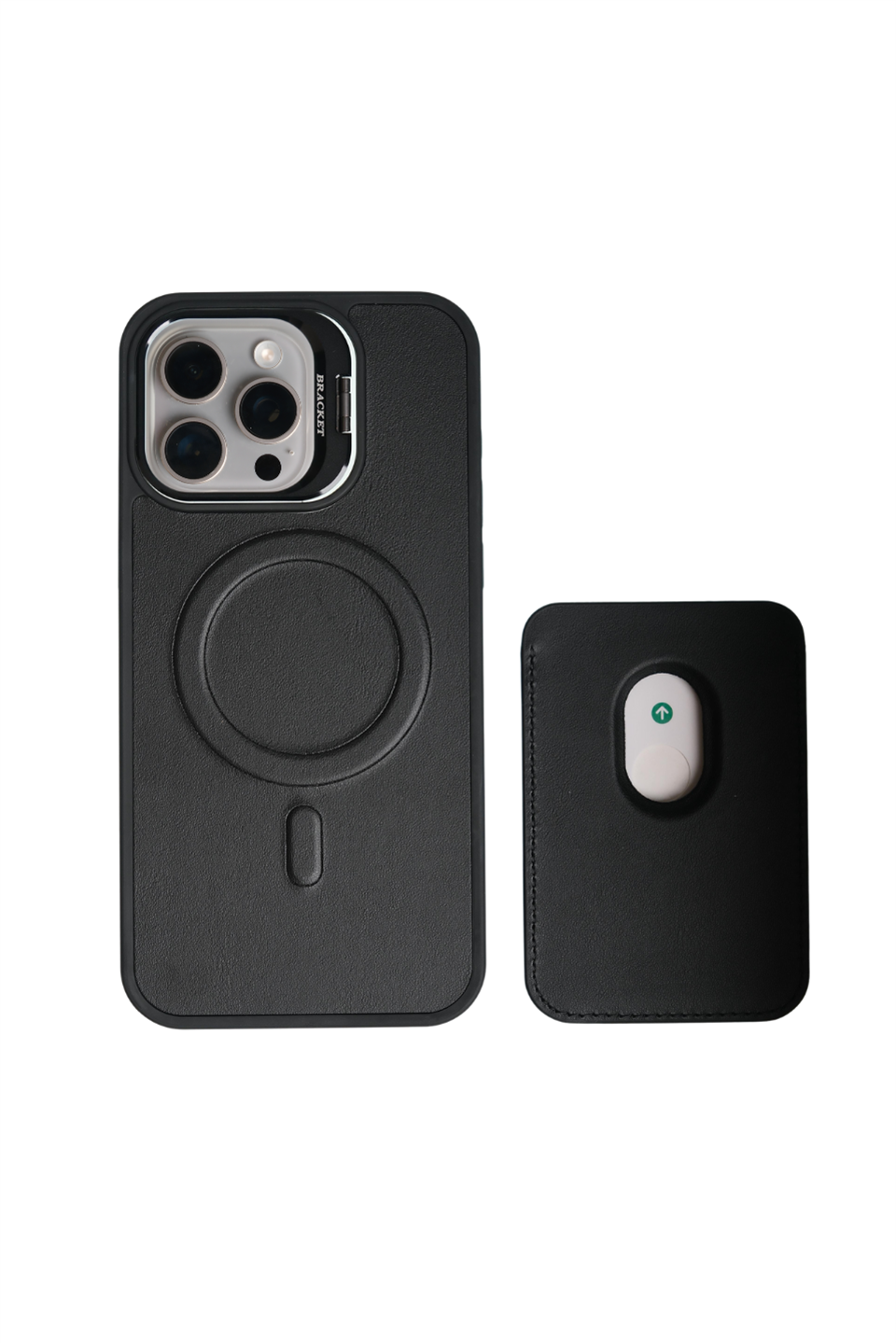 PrimeCase Iphone 13 Pro Max Siyah Manyetik Özellikli Standlı Deri Kılıf+Kartlık