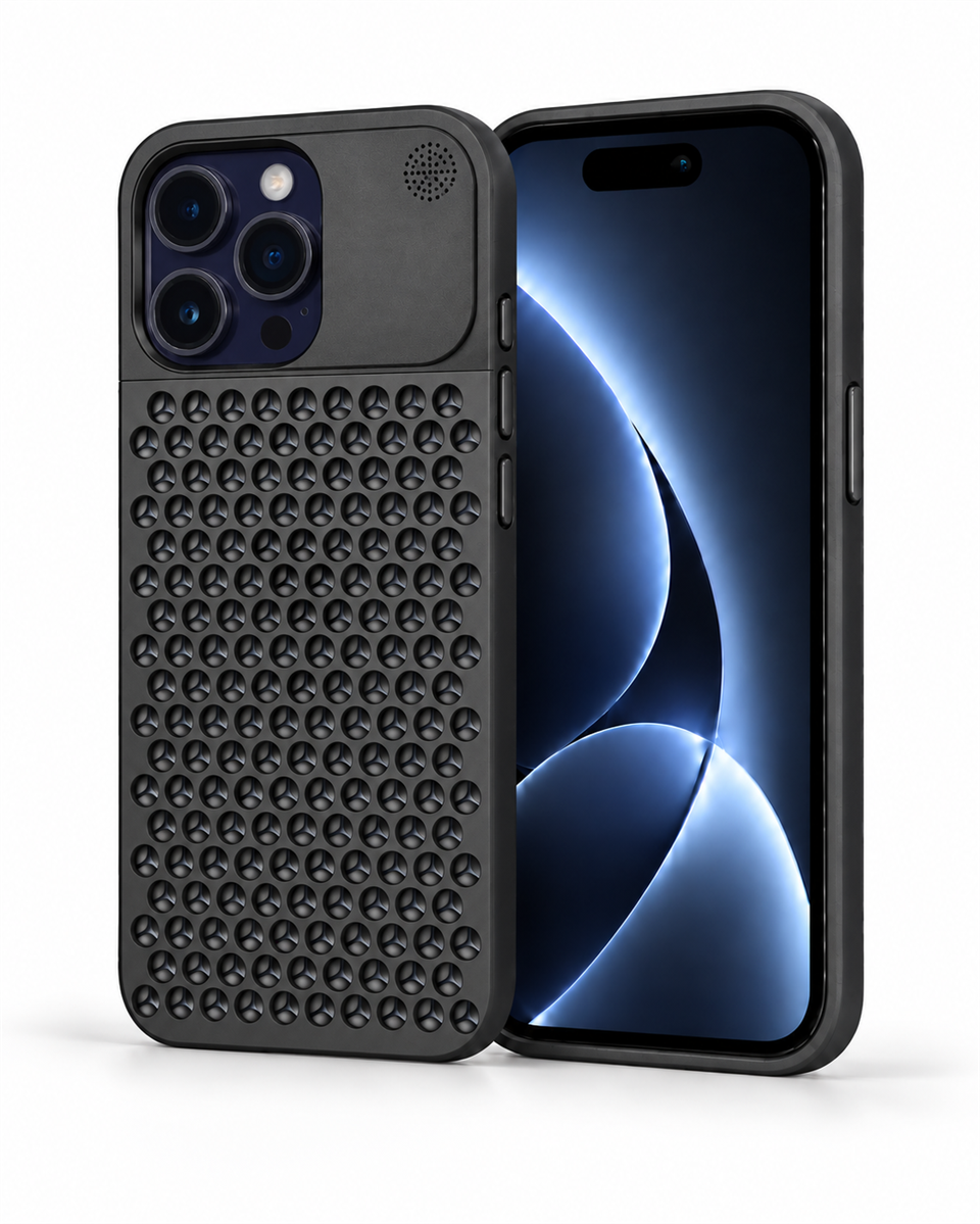 The Bulwark 14 Pro Max SİYAH Alüminyum Alaşımlı,Kokulu Metal Kızaklı Telefon Kılıfı