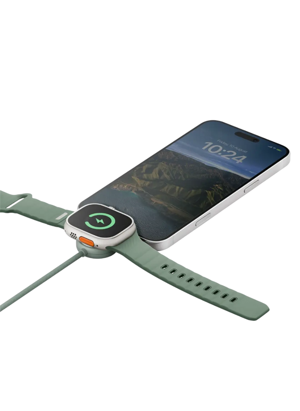 Watch 2in1 1.5M 60W Type-C to Type-C ve Watch PD Hızlı Şarj Kablo - Turuncu