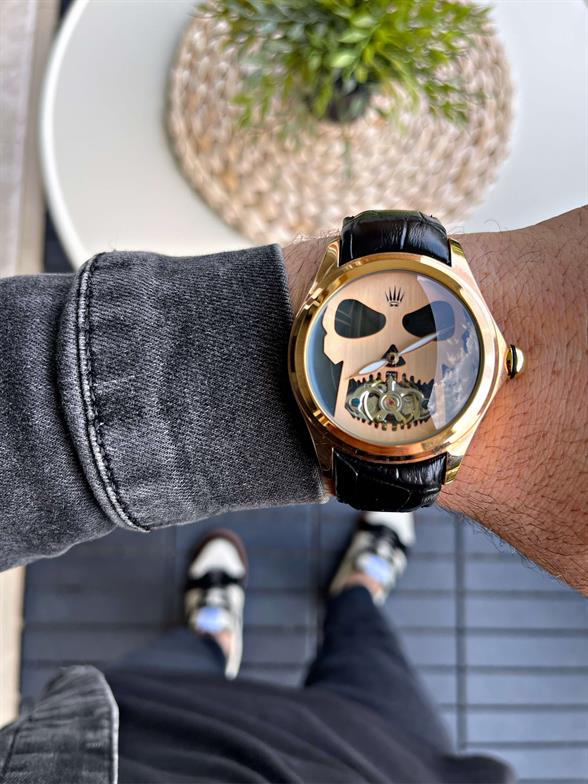 Tasarım Rose Gold Kol Saati 316L Çelik Kasa, Hardlex Mineral Cam 3ATM Casablanca