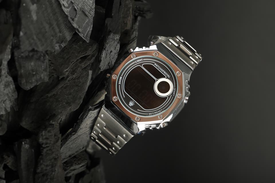 LED WOX SILVER WATCH