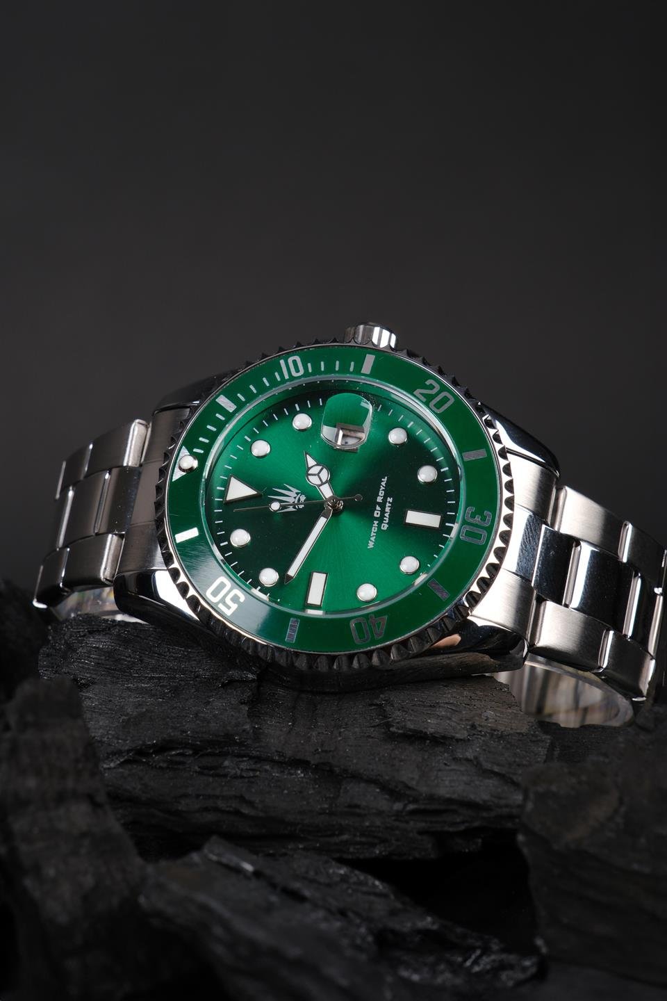 Vortex Silver Green Çelik Kol Saati