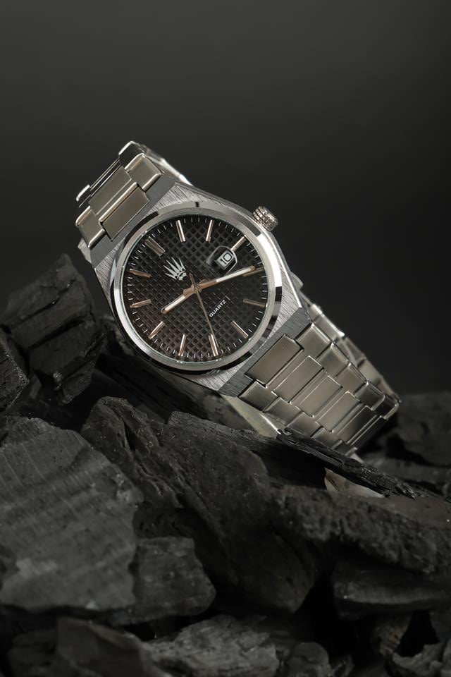 Vortex Silver SİYAH Çelik Kol Saati