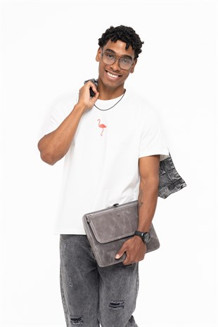 FLAMINGO T-SHIRT BEYAZ