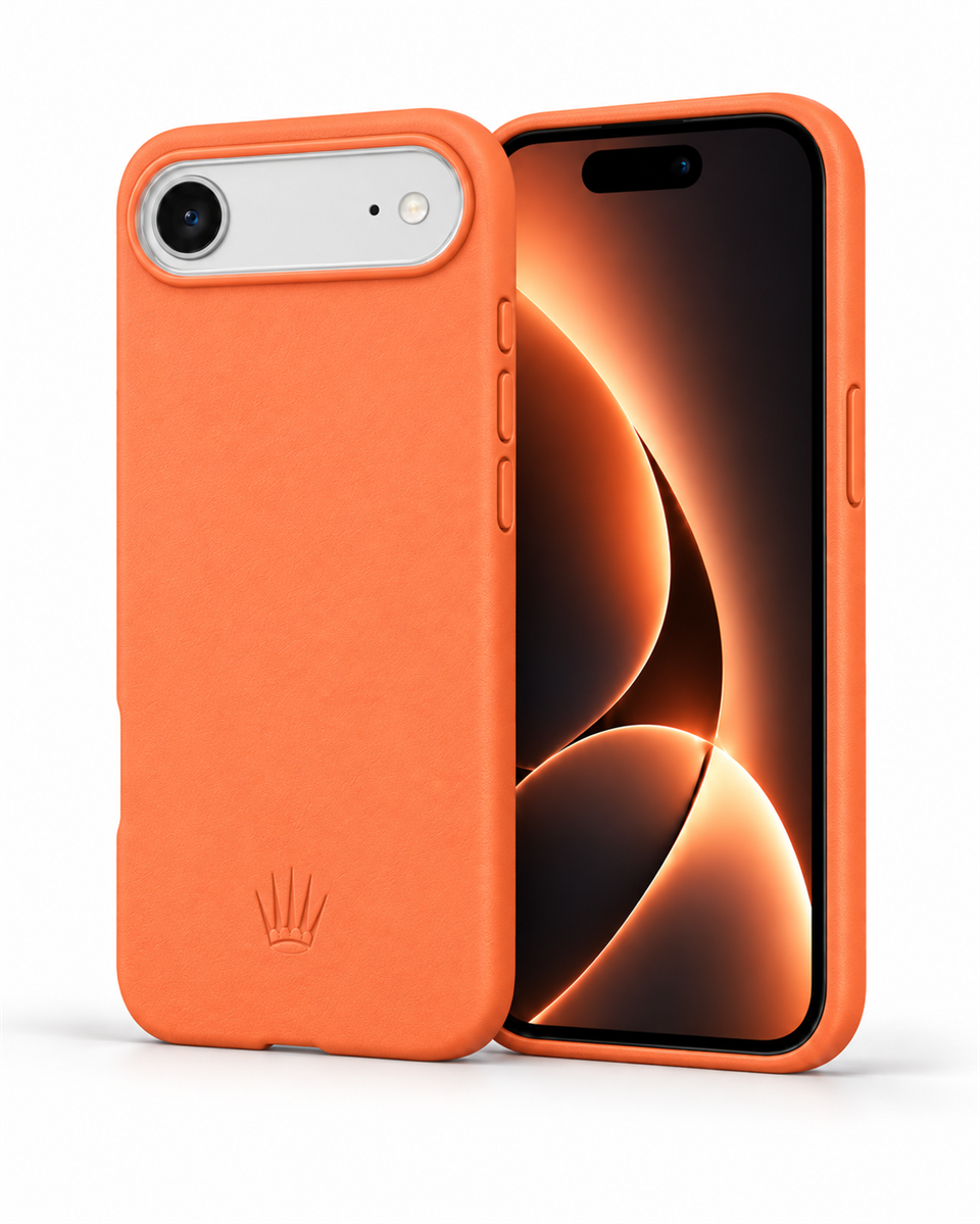 Bexocase Iphone 17 Air Turuncu Manyetik Özellikli Deri Kılıf 