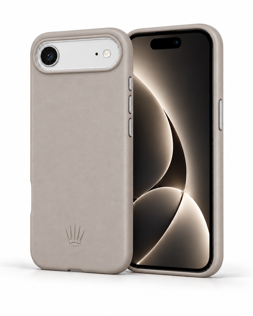 Bexocase Iphone 17 Air Gri Manyetik Özellikli Deri Kılıf 