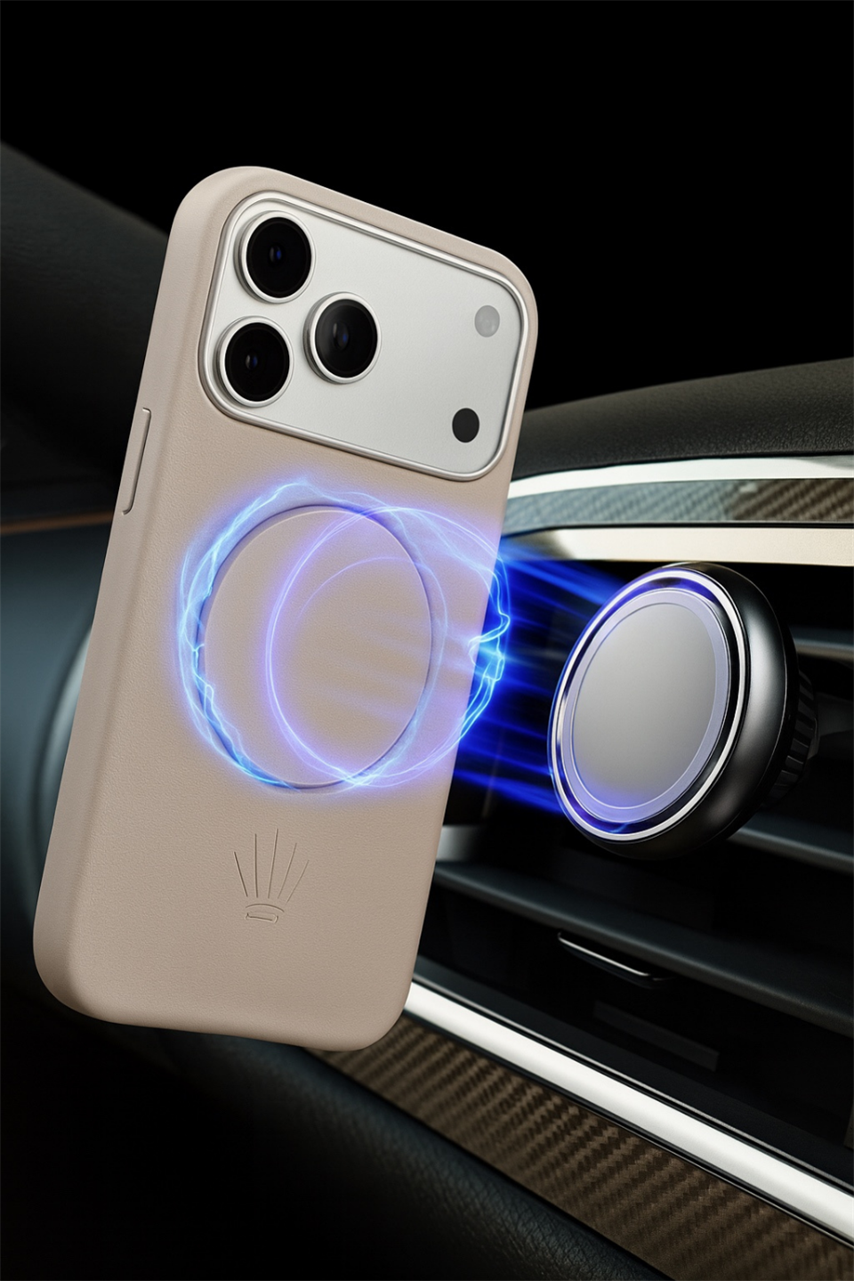 Bexocase Iphone 17 Pro Max Gri Manyetik Özellikli Deri Kılıf 