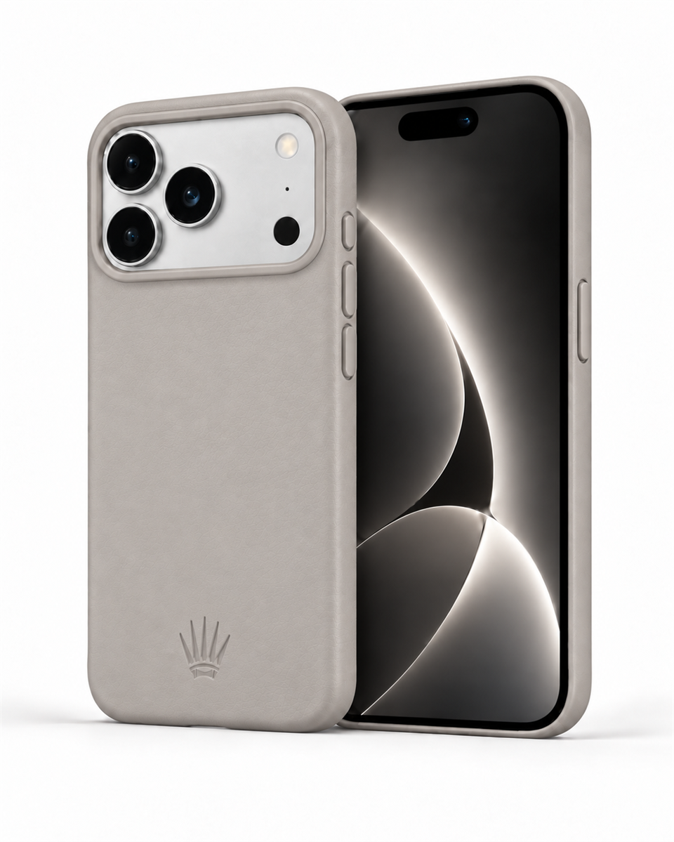 Bexocase Iphone 17 Pro Max Gri Manyetik Özellikli Deri Kılıf 
