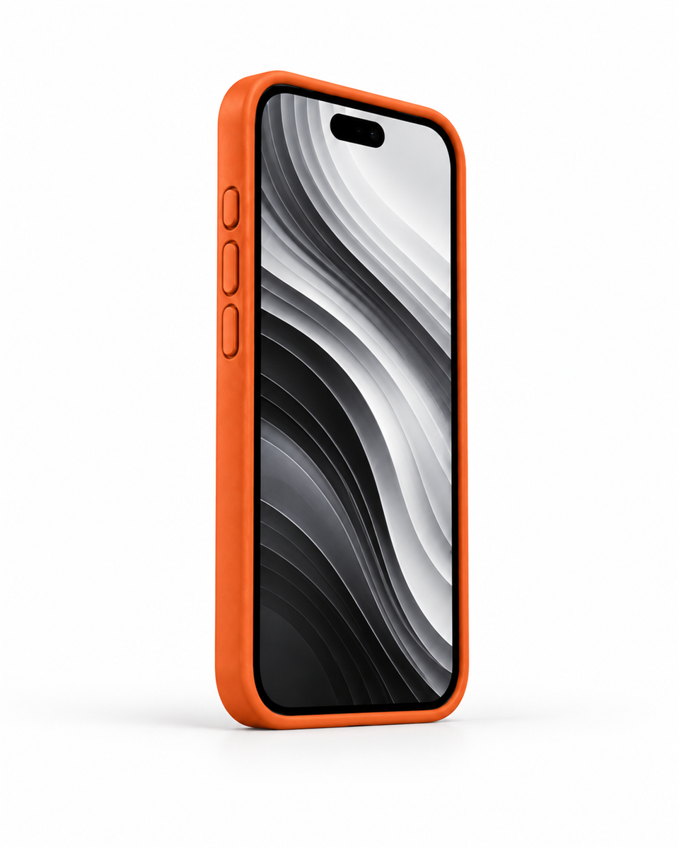 Bexocase Iphone 17 Pro Max Turuncu Magsafe Özellikli Deri Kılıf 