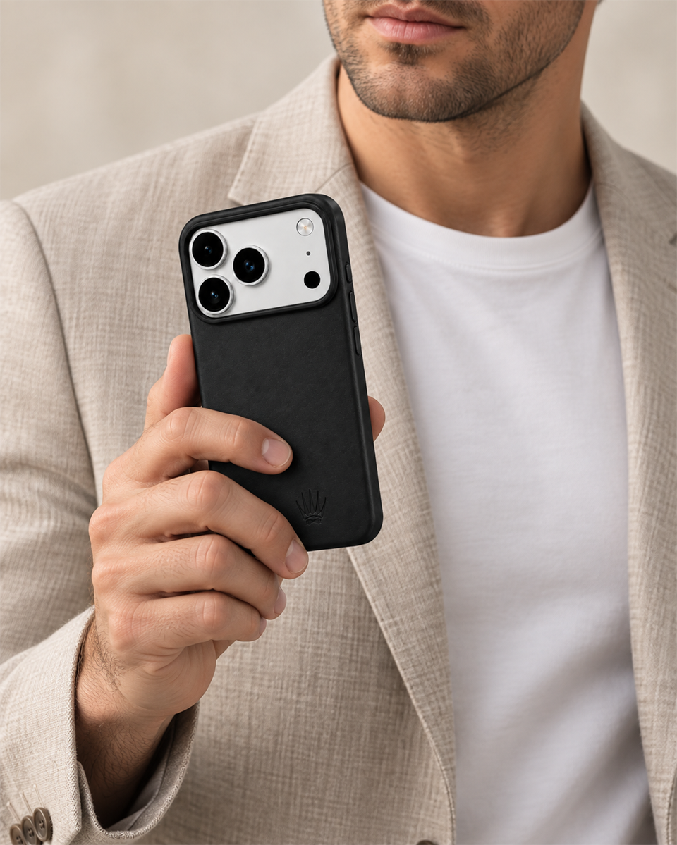 Bexocase Iphone 18 Pro Max Siyah Manyetik Özellikli Deri Kılıf 