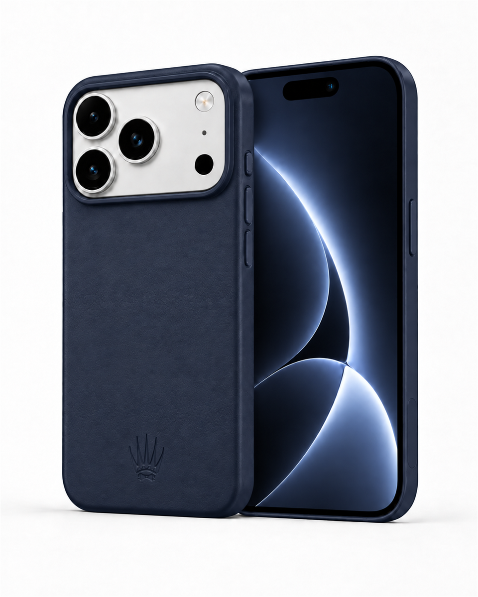 Bexocase Iphone 18 Pro Max Lacivert Manyetik Özellikli Deri Kılıf 