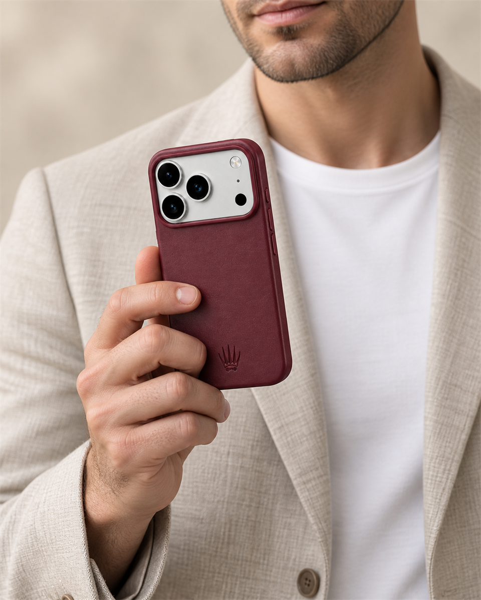 Bexocase Iphone 18 Pro Max Mürdüm Manyetik Özellikli Deri Kılıf 