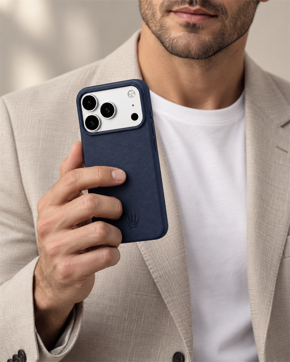 Bexocase Iphone 18 Pro Lacivert Manyetik Özellikli Deri Kılıf 