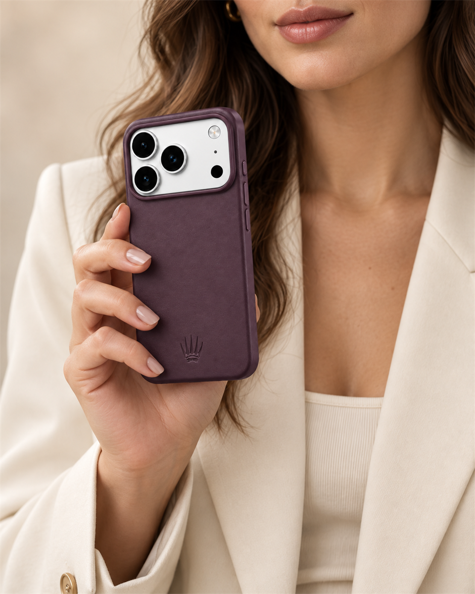 Bexocase Iphone 18 Pro Max Mor Manyetik Özellikli Deri Kılıf 