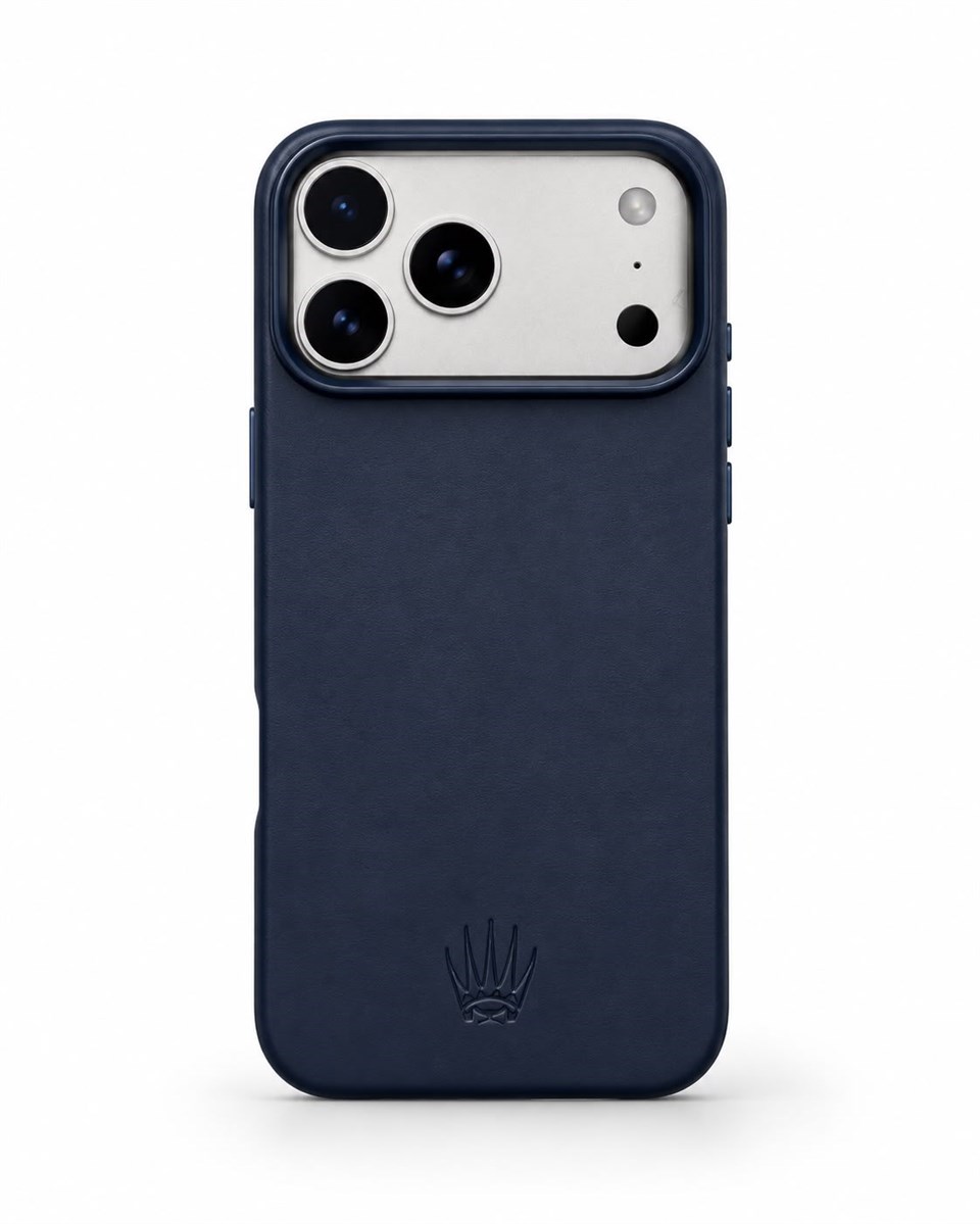 Bexocase Iphone 18 Pro Max Lacivert Manyetik Özellikli Deri Kılıf 