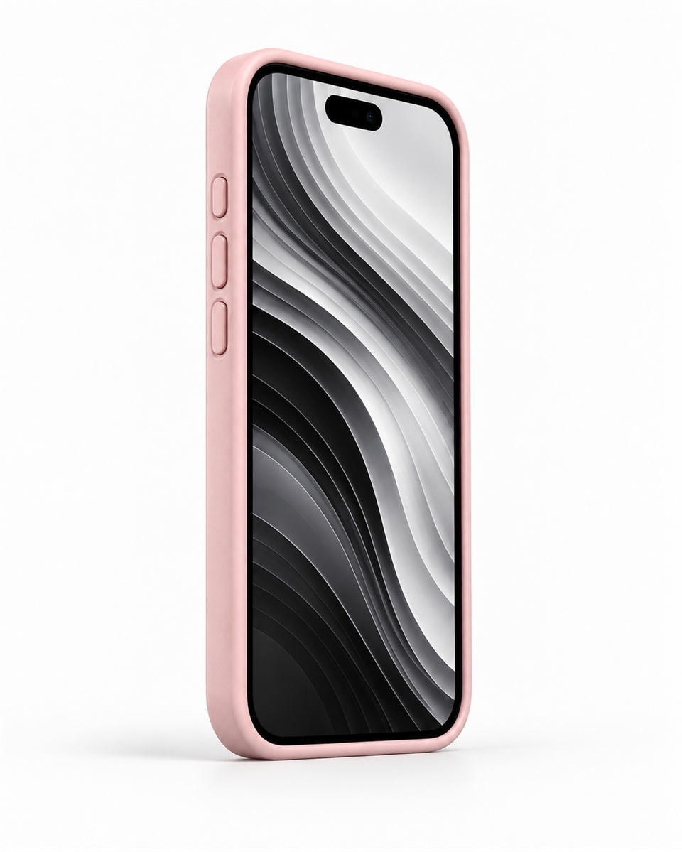 Biocase Iphone 17 Pro Max Pembe Manyetik Özellikli Deri Kılıf 