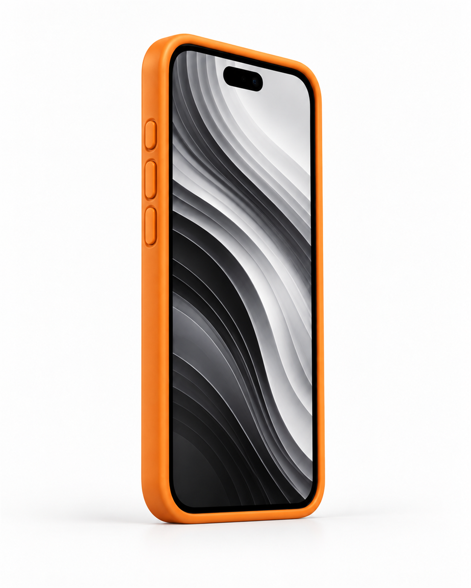 Biocase Iphone 17 Pro Max Turuncu Manyetik Özellikli Deri Kılıf 