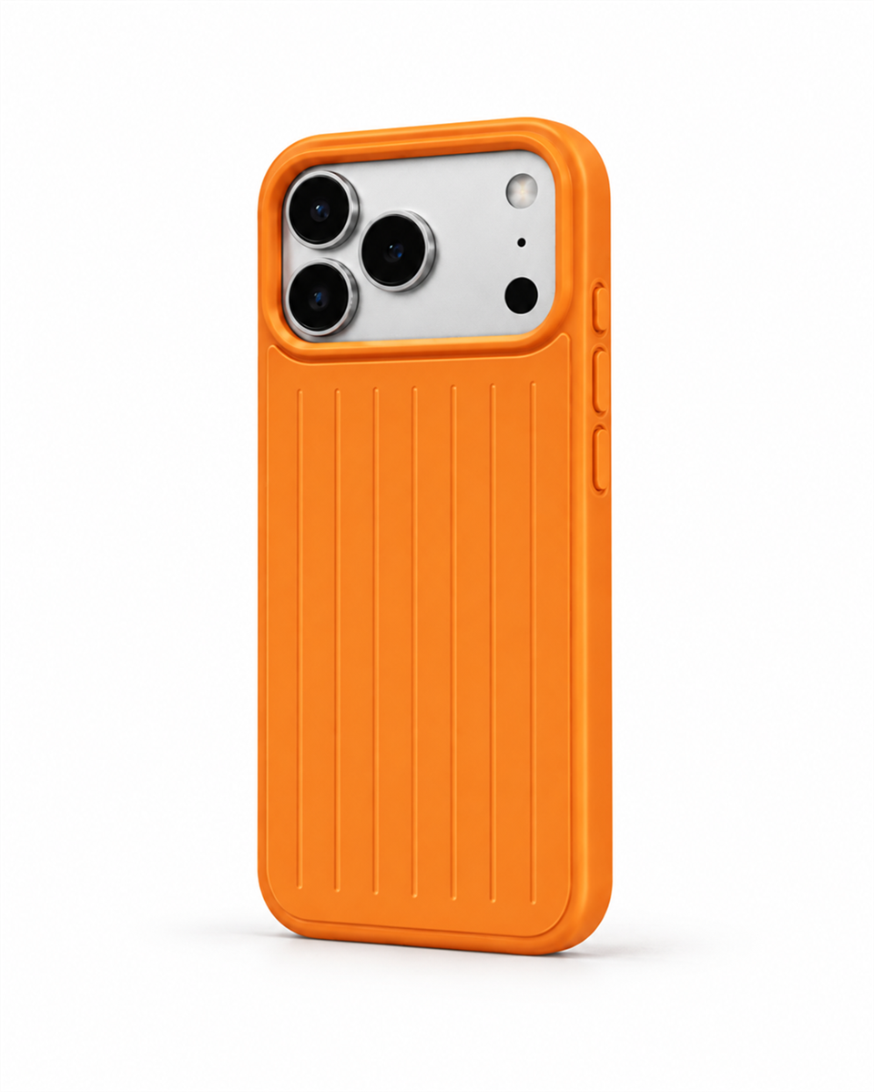 Biocase Iphone 17 Pro Max Turuncu Manyetik Özellikli Deri Kılıf 