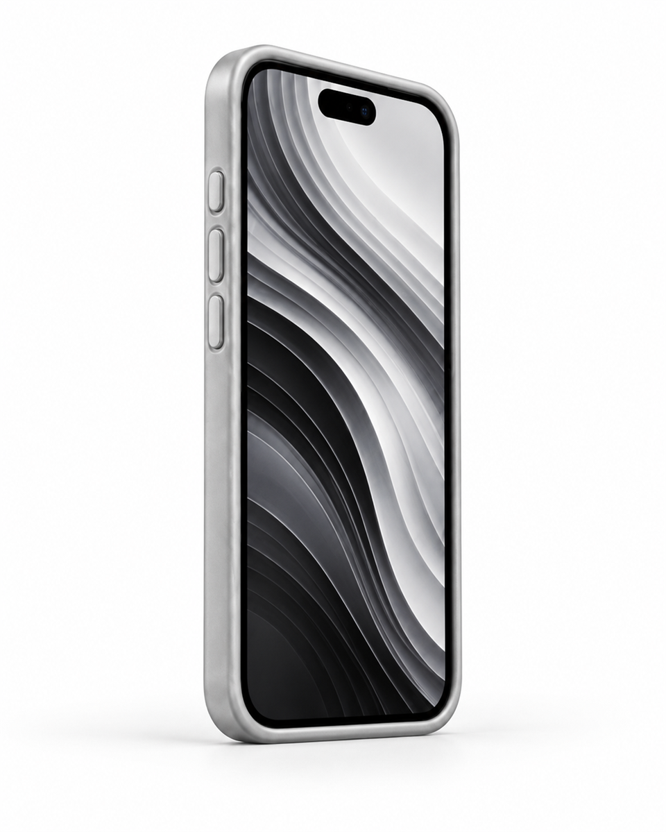 Biocase Iphone 17 Pro Max Gümüş Manyetik Özellikli Deri Kılıf 