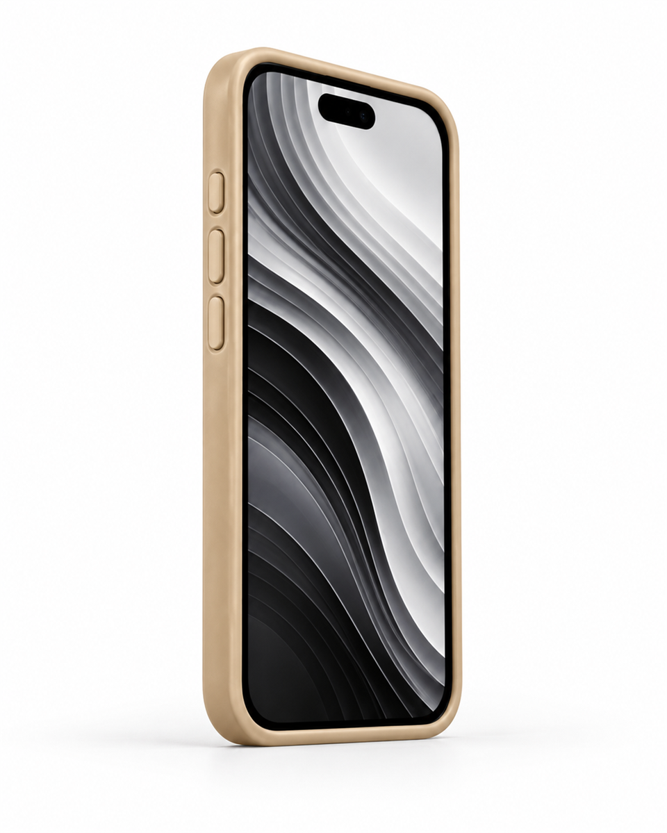 Biocase Iphone 17 Pro Max Krem Manyetik Özellikli Deri Kılıf 