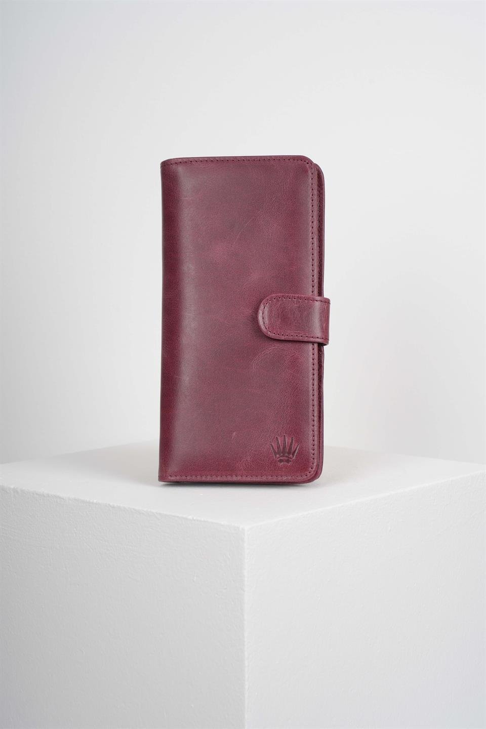BELT CRAZY BURGUNDY PHONE WALLET