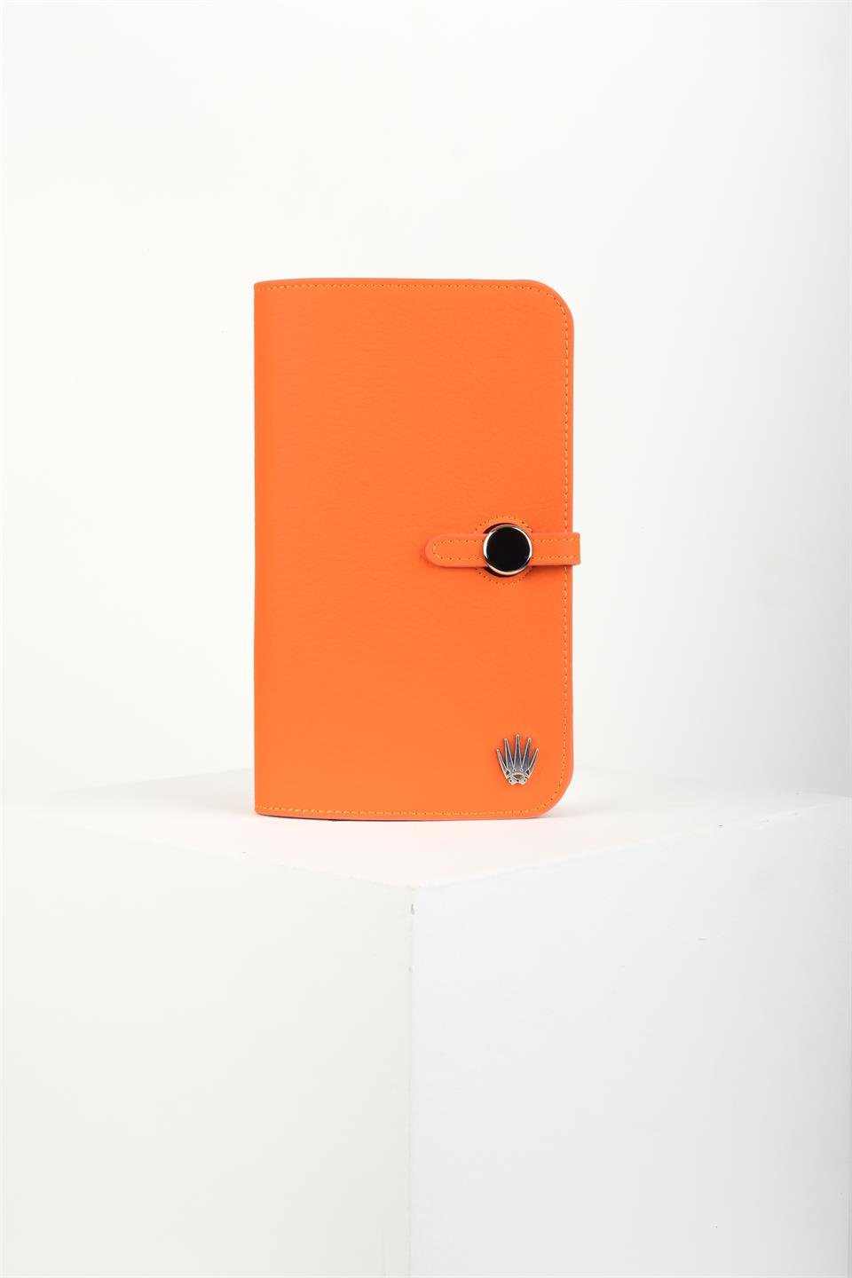 DIONİS TURUNCU HAKİKİ DERİ TELEFON CÜZDANI VE KARTLIK