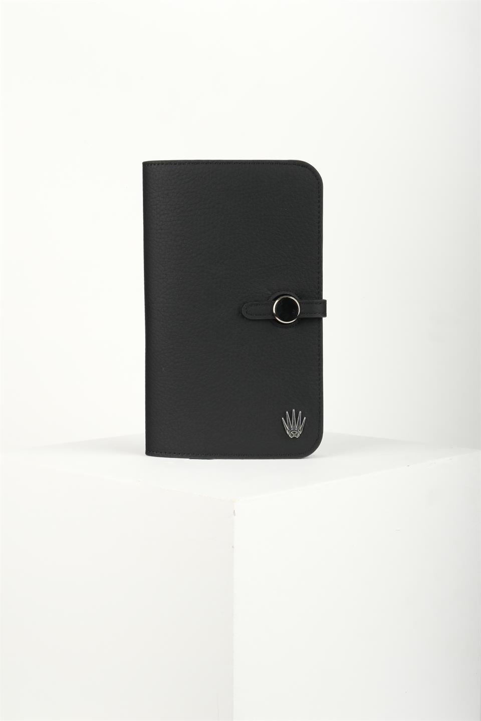 DIONİS SİYAH HAKİKİ DERİ TELEFON CÜZDANI VE KARTLIK