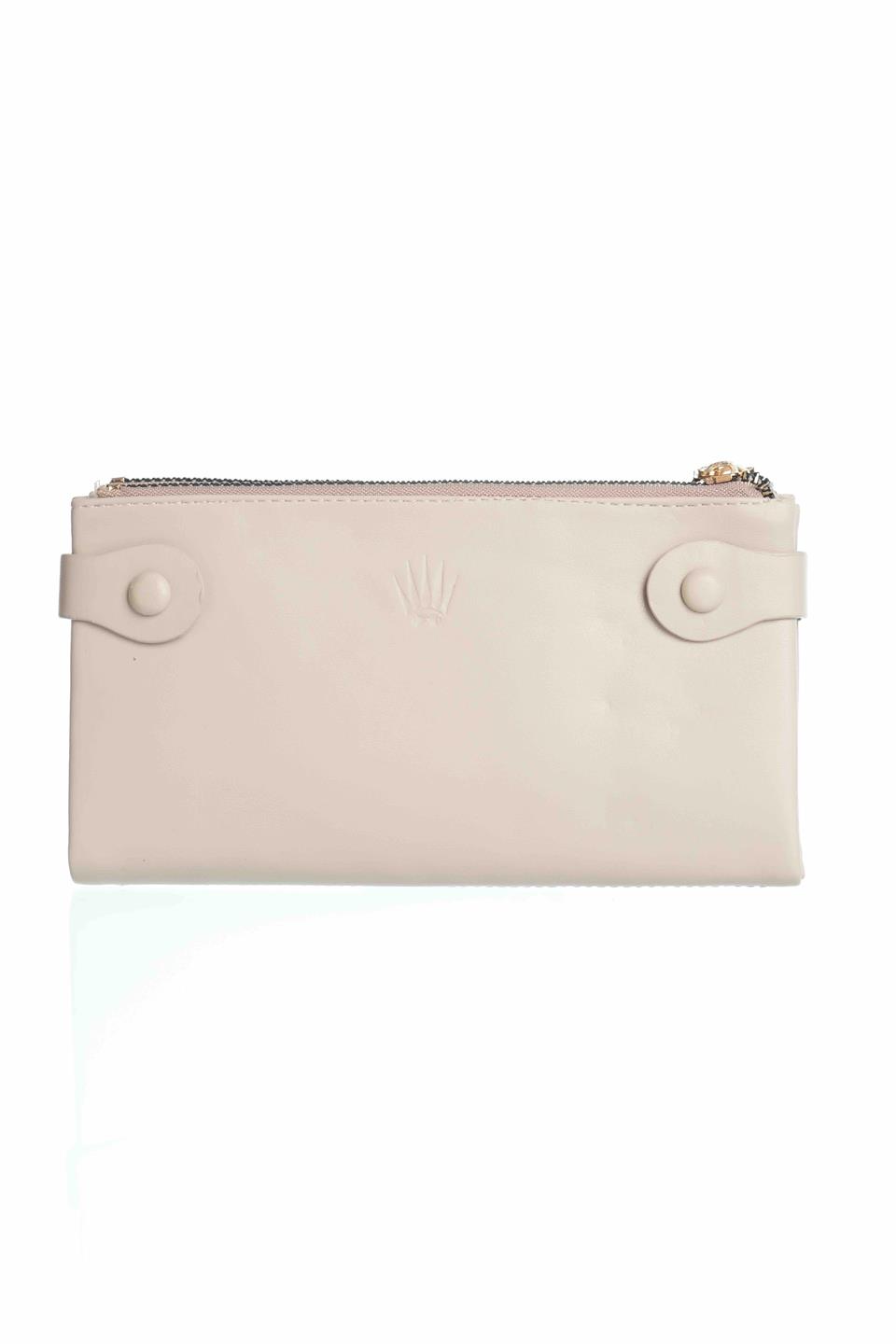 DUAL POCKET KREM TELEFON CÜZDANI