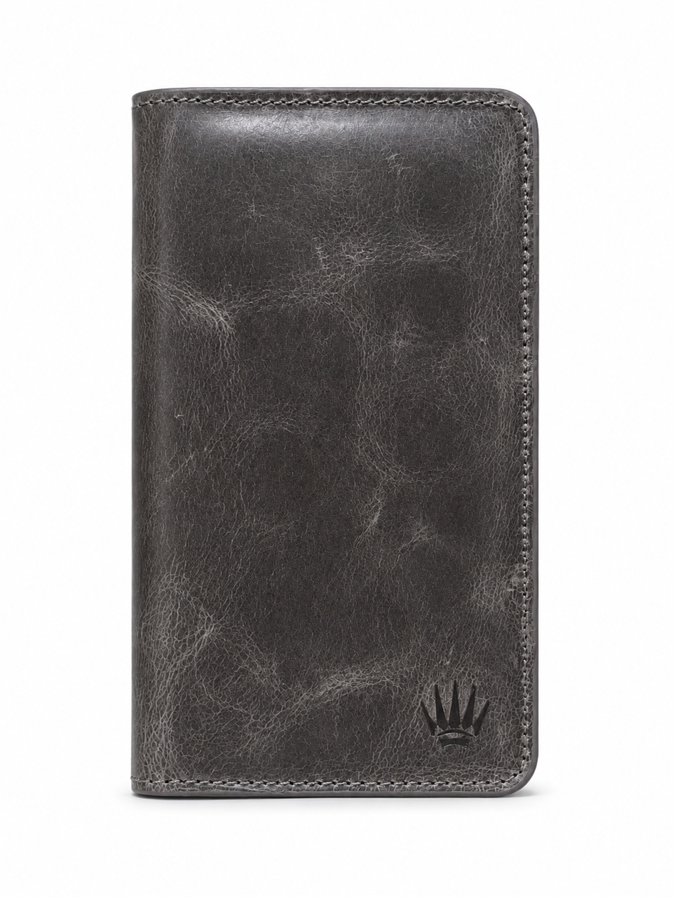Hakiki Deri Cüzdan Crazy Gri Çift Bölme Telefon Cüzdanı 7 Kart Bölmesi  Portföy Çanta Elegant