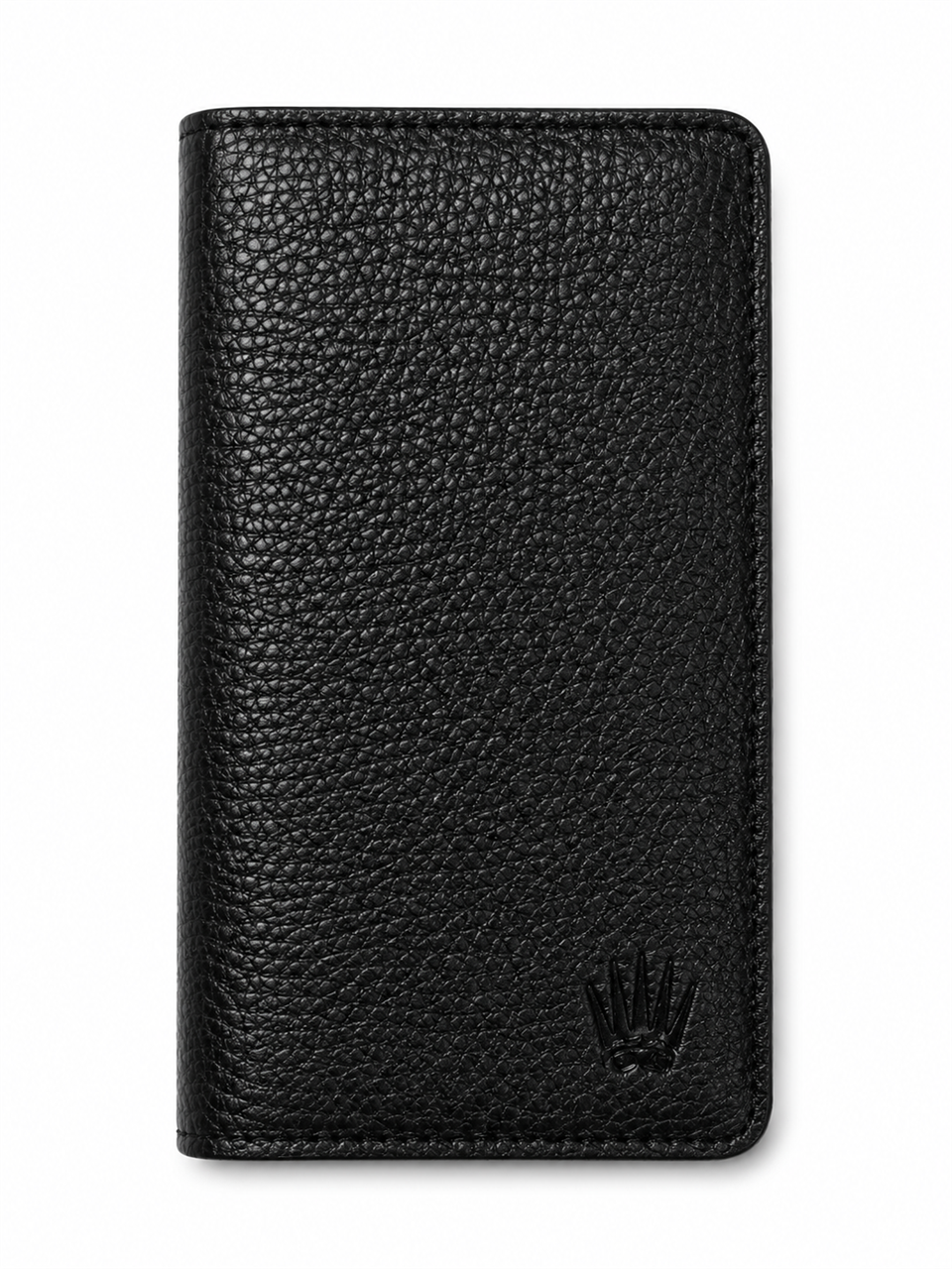 Hakiki Deri Cüzdan Siyah Çift Bölme Telefon Cüzdanı 7 Kart Bölmesi Portföy Elegant