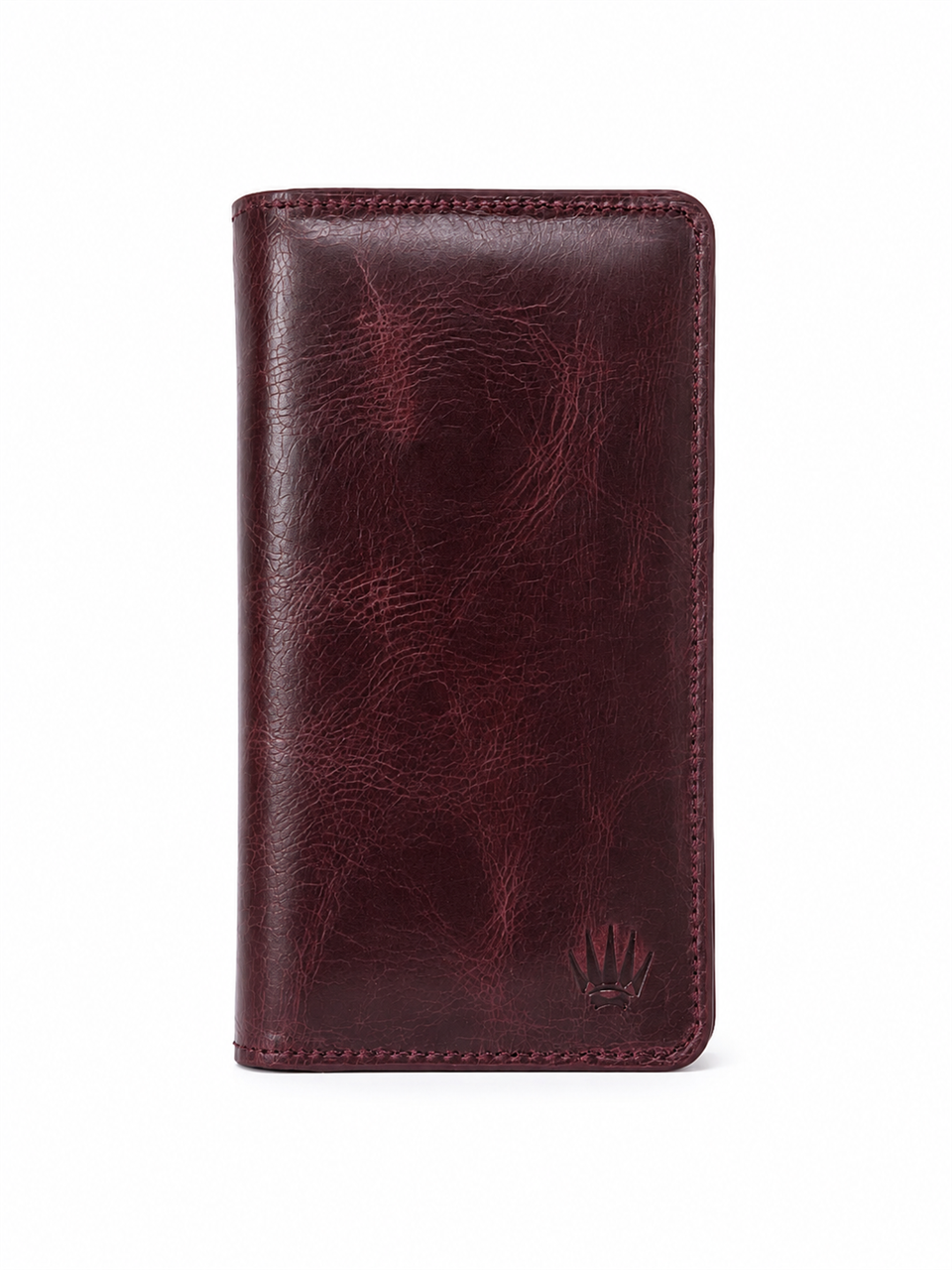 Hakiki Deri Cüzdan Tıguan Bordo Çift Bölme Telefon Cüzdanı 7 Kart Bölmesi Portföy Çanta Elegant