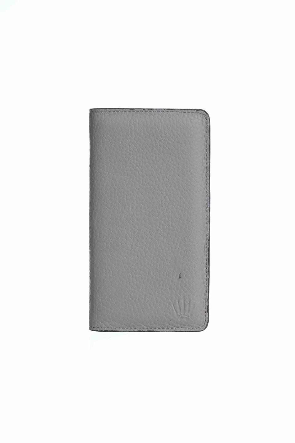 ELEGANT GRİ HAKİKİ DERİ TELEFON CÜZDANI