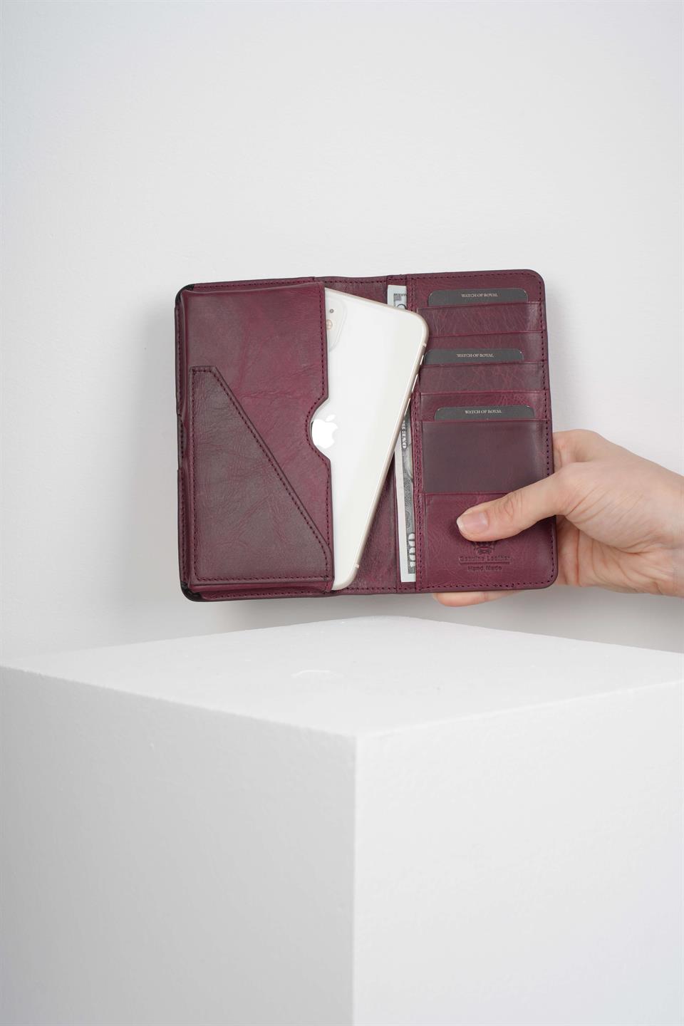 ELEGANT EFEKT BORDO TELEFON CÜZDANI