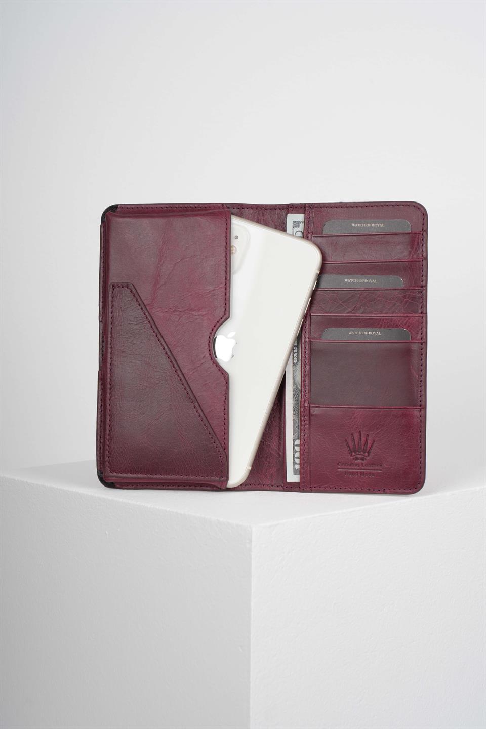 ELEGANT EFEKT BORDO TELEFON CÜZDANI