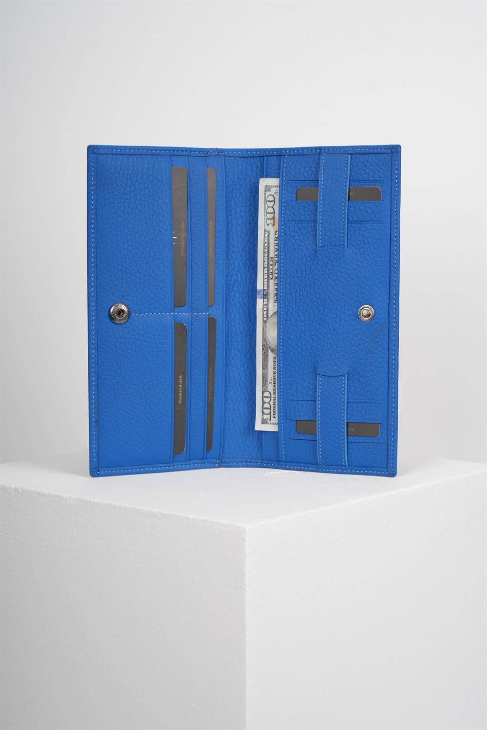 EMPIRE MAVİ HAKİKİ DERİ TELEFON CÜZDANI