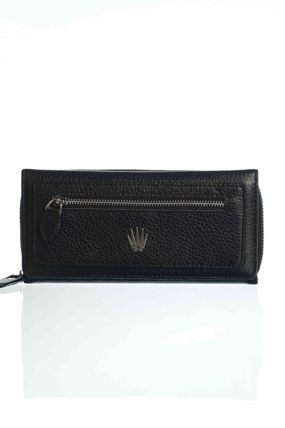 FINE SİYAH HAKİKİ DERİ TELEFON CÜZDANI